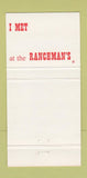 Matchbook Cover - Ranchman's Steak House Calgary AB  30 Strike