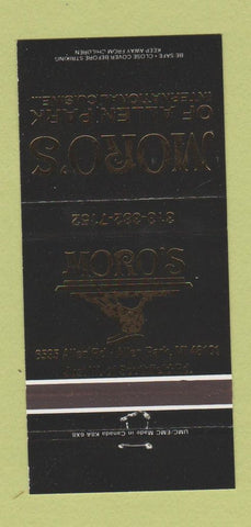 Matchbook Cover - Moro's Allen Park MI restaurant 30 Strike
