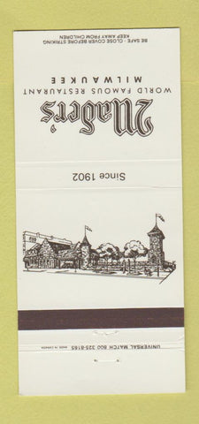 Matchbook Cover - Mader's Milwaukee WI 30 Strike