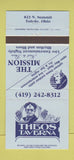 Matchbook Cover - Theos Tavern The Mission Toledo OH 30 Strike