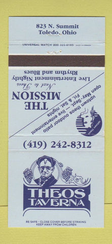 Matchbook Cover - Theos Tavern The Mission Toledo OH 30 Strike