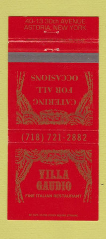 Matchbook Cover - Villa Gaudio Italian Astoria NY 30 Strike