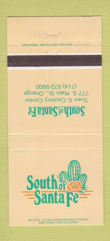 Matchbook Cover - South of Santa Fe Orange CA? 30 Strike