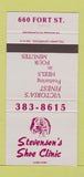 Matchbook Cover - Stevenson's Shoe Clinic Victoria BC 30 Strike