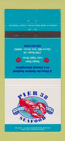 Matchbook Cover - Pier 38 Seafood Cherry Hill NJ 30 Strike