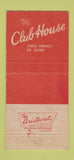 Matchbook Cover - The Club House Clayton MO 30 Strike
