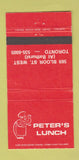 Matchbook Cover - Peter's Lunch Toronto ON 30 Strike
