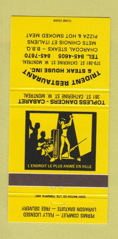Matchbook Cover - Trident Restaurant Steak West Montreal QC 30 Strike