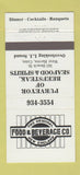 Matchbook Cover - New England Food and Beverage West Haven CT 30 Strike