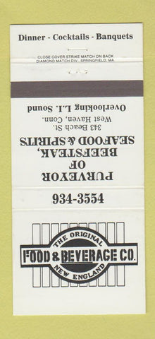 Matchbook Cover - New England Food and Beverage West Haven CT 30 Strike