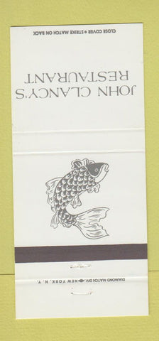 Matchbook Cover - John Clancy's Restaurant New York City 30 Strike