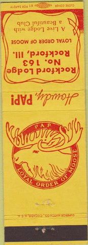 Matchbook Cover - Matchbook Cover Moose Lodge Rockford IL