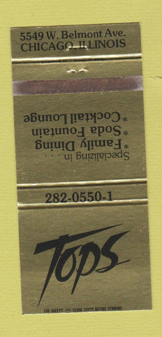 Matchbook Cover - Tops Restaurant Chicago IL 30 Strike