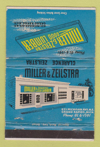 Matchbook Cover - Miller Zelstra Lumber Grand Rapids MI WEAR 40 Strike