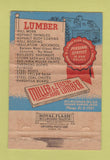 Matchbook Cover - Miller Zelstra Lumber Grand Rapids MI WEAR 40 Strike
