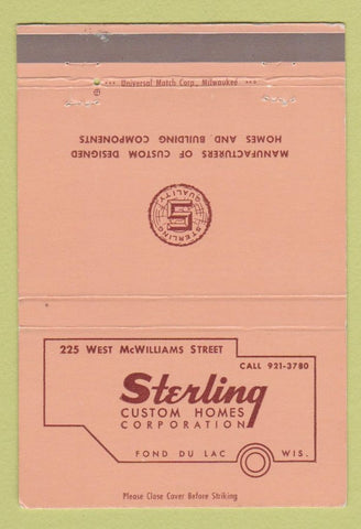 Matchbook Cover - Sterling Custom Homes Fond Du Lac WI 40 Strike