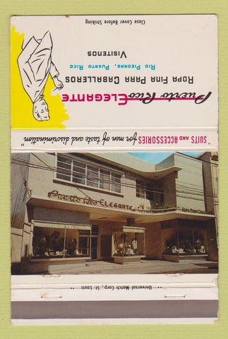 Matchbook Cover - Elegante Rio Piedras Puerto Rico men's clothes 40 Strike