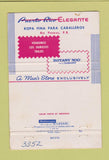 Matchbook Cover - Elegante Rio Piedras Puerto Rico men's clothes 40 Strike