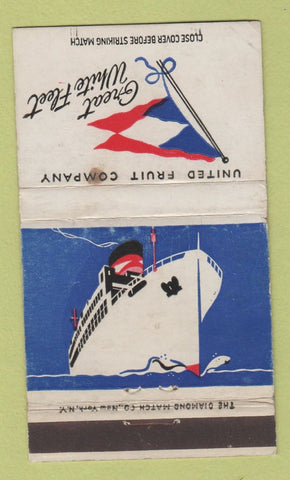 Matchbook Cover - Great White Fleet United Fruit Company WORN 36 Strike