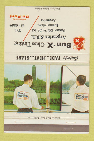 Matchbook Cover - Sun X Glass Tinting Buenos Aires Argentina 40 Strike