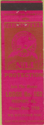 Matchbook Cover - Matchbook Cover Moose Lodge Freeport IL WEAR