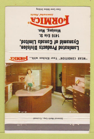 Matchbook Cover - Formica Laminated Plastic Winnipeg MB 40 Strike