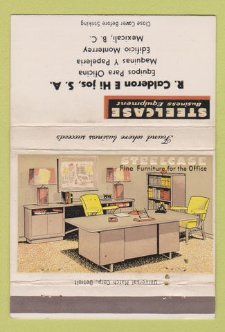 Matchbook Cover - Steelcase Office Furniture Calderon Mexicali Mexico 40 Strike