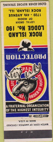 Matchbook Cover - Matchbook Cover Moose Lodge Rock Island IL