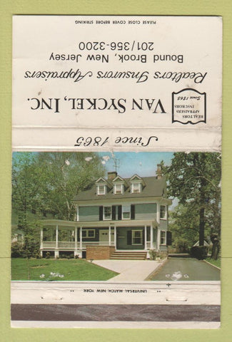 Matchbook Cover - Van Syckel Real Estate Bound Brook NJ POOR 40 Strike
