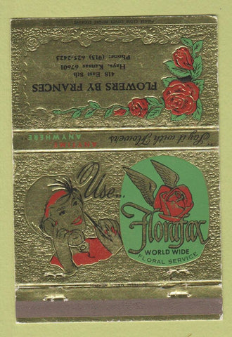Matchbook Cover - Flowers by Frances Hays KS girlie 40 Strike