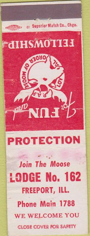Matchbook Cover - Matchbook Cover Moose Lodge Freeport IL POOR