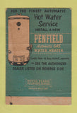 Matchbook Cover - Penfield Gas Water Heaters WEAR 40 Strike