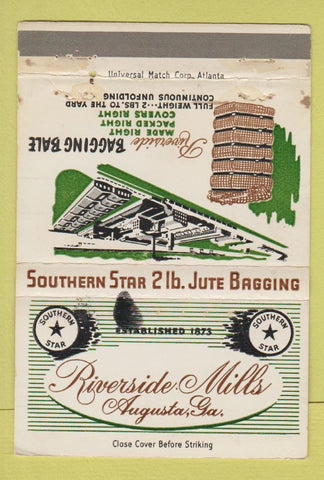 Matchbook Cover - Riverside Mills Augusta GA Shreveport LA WEAR 40 Strike