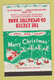 Matchbook Cover - Exeter COOP Bank NH low phone # Christmas 40 Strike