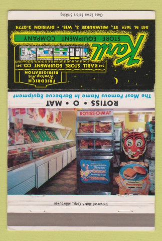 Matchbook Cover - Karll Store Fixtures BBQ Equipment Milwaukee WI 40 Strike