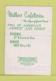 Matchbook Cover - Miller's Cafeteria Denver Colorado 40 Strike
