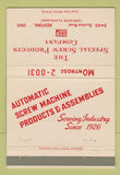 Matchbook Cover - Special Screw Products Bedford OH 40 Strike
