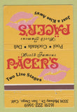 Matchbook Cover - Pacer's billiards San Diego CA strip club? 40 Strike