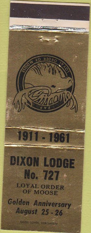 Matchbook Cover - Matchbook Cover Moose Lodge Dixon IL 1961