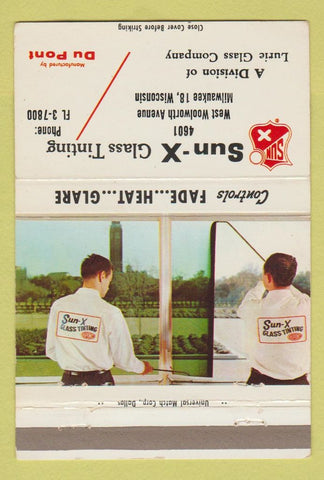 Matchbook Cover - Sun X Glass Tinting Milwaukee WI 40 Strike