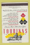 Matchbook Cover - Tourinns  Motels Allentown Fort Wayne Pittsburgh PA 40 Strike