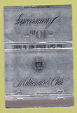 Matchbook Cover - Millionaire's Club 10th Anniversary 1973 Chicago IL  40 Strike
