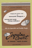 Matchbook Cover - Coquina Court St Thomas Virgin Islands 40 Strike
