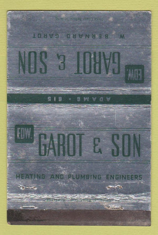 Matchbook Cover - Garton and Son Heating Plumbing Green Bay WI WEAR 40 Strike