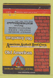 Matchbook Cover - American Asphalt Roofs Kansas City Fort Worth WEAR 40 Strike