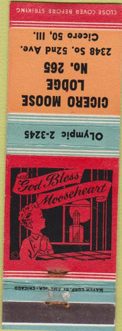 Matchbook Cover - Matchbook Cover Moose Lodge Cicero IL