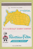 Matchbook Cover - Robertshaw Fulton Controls Long Beach CA Anaheim 40 Strike