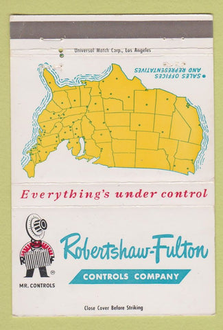 Matchbook Cover - Robertshaw Fulton Controls Long Beach CA Anaheim 40 Strike