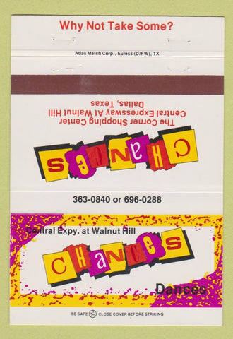 Matchbook Cover - Chancers Dancing Dallas TX 40 Strike