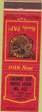 Matchbook Cover - Matchbook Cover Moose Lodge Calumet City IL